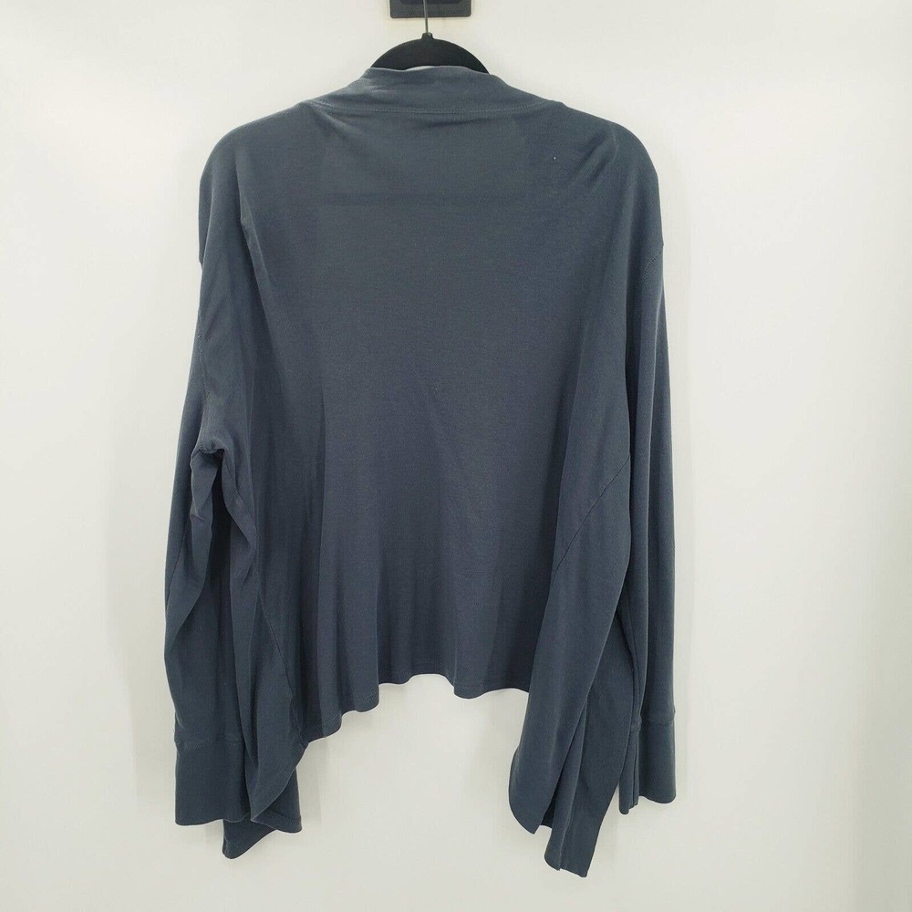 Tablots blue knit open front cardigan womens size XL asymmetrical hem cotton - Picture 2 of 9